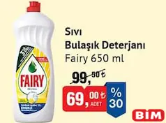 FAİRY SIVI BULAŞIK DETERJANI 650 ML fiyat ve kampanya bilgisi